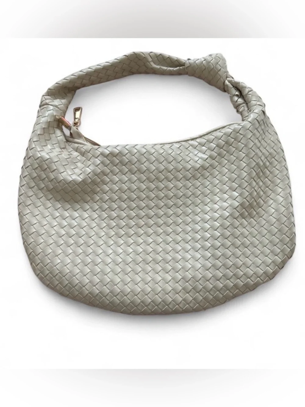 Anthropologie Woven Hobo Bag in Light Cream